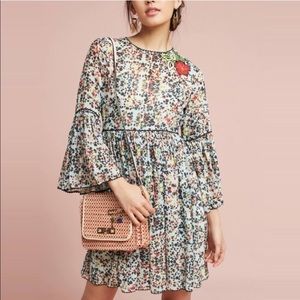 Anthropologie Libra Embroidered Tunic Dress sz 6